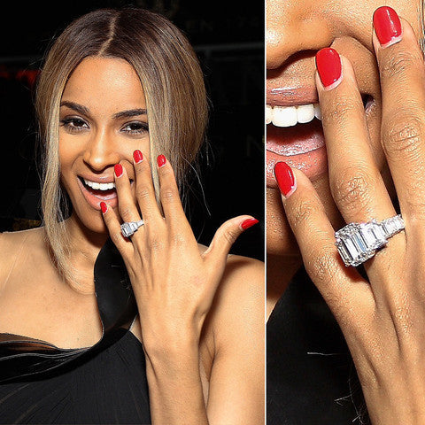 Cubic Zirconia Engagement Ring- 10.75 TCW Celebrity Replica Ciara's Ring