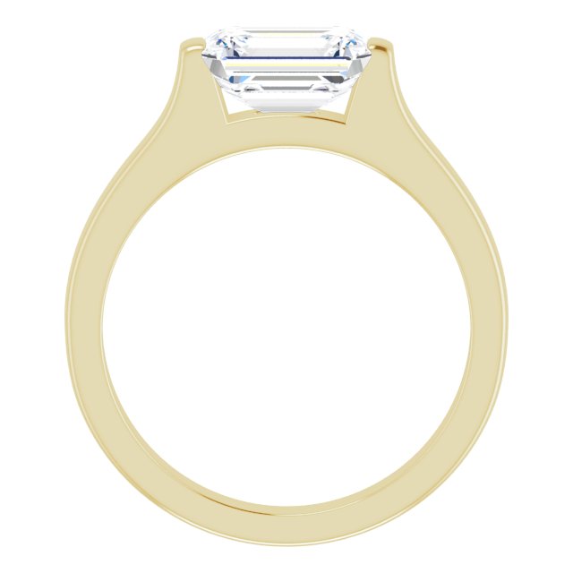 Cubic Zirconia Engagement Ring- The Jiàn (Customizable Bar-set Radiant Cut Solitaire)