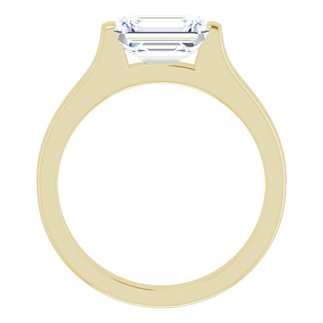 Cubic Zirconia Engagement Ring- The Jiàn (Customizable Bar-set Radiant Cut Solitaire)