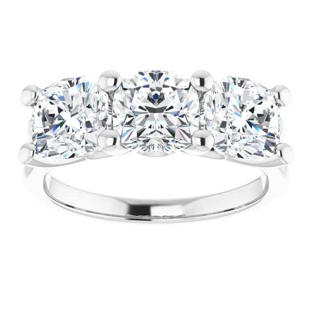 Cubic Zirconia Engagement Ring- The Jisha (Customizable Triple Cushion Cut Design with Thin Band)