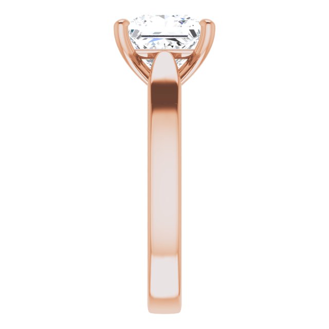 Cubic Zirconia Engagement Ring- The Eden (Customizable Princess/Square Cut Cathedral Solitaire with Wide Tapered Band)