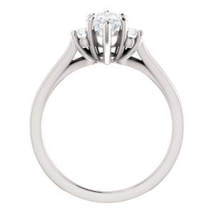 Cubic Zirconia Engagement Ring- The Bianca (Customizable 5-stone Cluster Style with Marquise Cut Center)