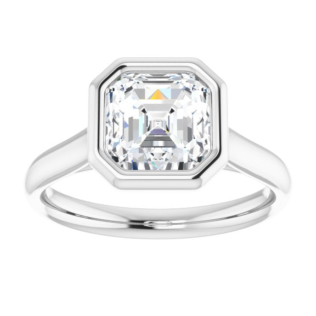 Cubic Zirconia Engagement Ring- The Gemma (Customizable Cathedral-Bezel Asscher Cut Solitaire)