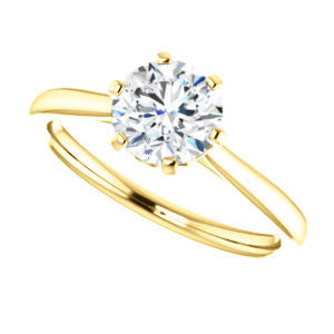 CZ Wedding Set, featuring The Julia engagement ring (Customizable Thin-Band Round Cut Solitaire)