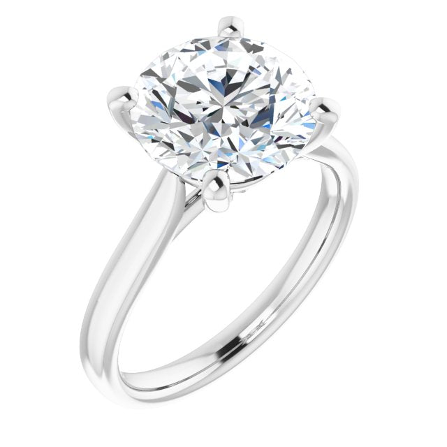 10K White Gold Customizable Cathedral-Prong Round Cut Solitaire