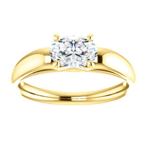Cubic Zirconia Engagement Ring- The Johnnie (Customizable Cathedral-set Oval Cut Solitaire with Decorative Prong Basket)