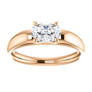 Cubic Zirconia Engagement Ring- The Johnnie (Customizable Cathedral-set Oval Cut Solitaire with Decorative Prong Basket)