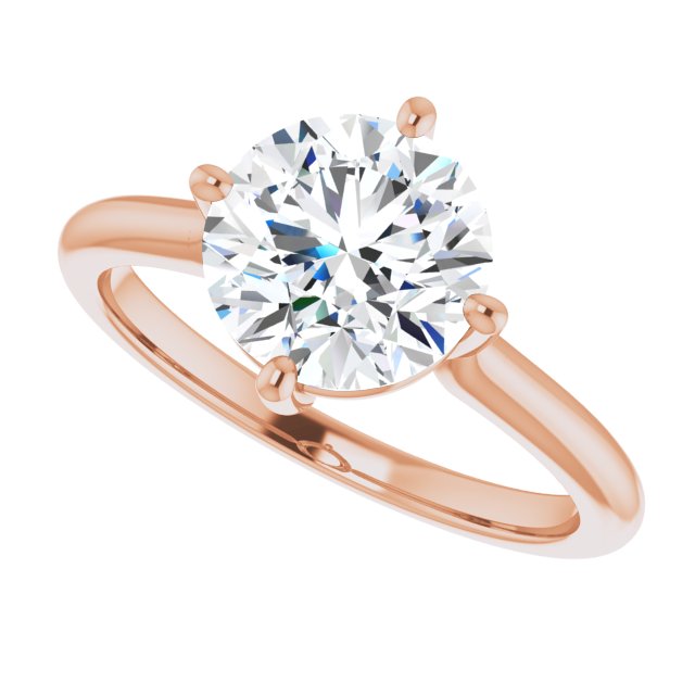 Cubic Zirconia Engagement Ring- The Adora (Customizable Round Cut Solitaire with Raised Prong Basket)