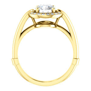 Cubic Zirconia Engagement Ring- The Kady (Customizable Cathedral-set Round Cut with Semi-Halo)