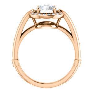 Cubic Zirconia Engagement Ring- The Kady (Customizable Cathedral-set Round Cut with Semi-Halo)
