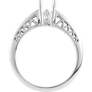 Cubic Zirconia Engagement Ring- The Chrysta (0.59 Carat TCW Round Cut Cathedral Design)