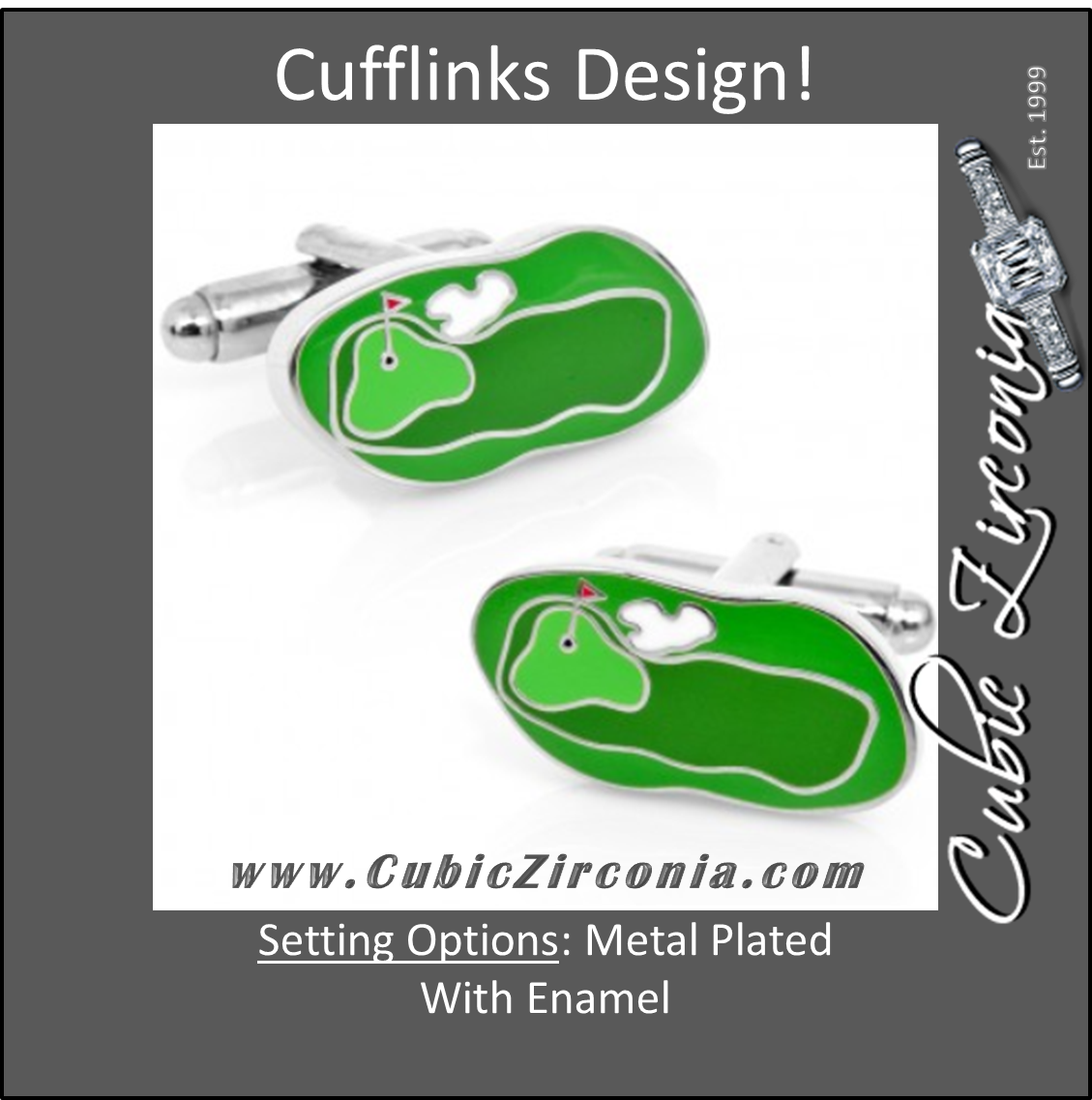 Men’s Cufflinks- Green Golf Course Design