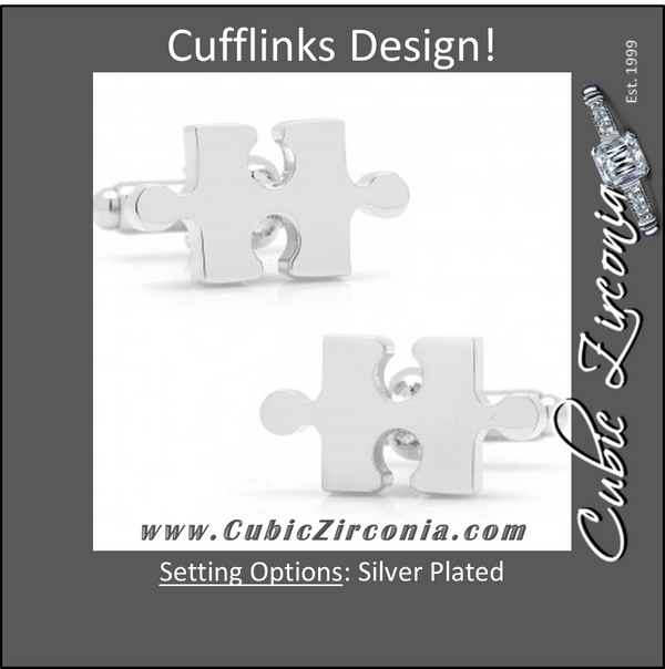 Men’s Cufflinks- Silver Plated Puzzle Pieces