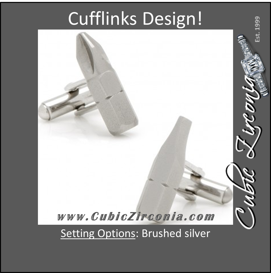 Men’s Cufflinks- Phillips and Flathead Screwdriver Bits (Functional)
