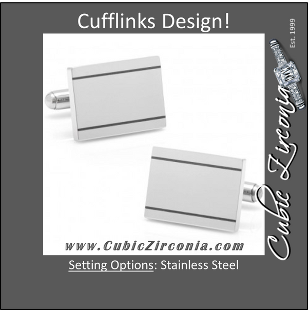 Men’s Cufflinks- Stainless Steel Engravable Etched Frames