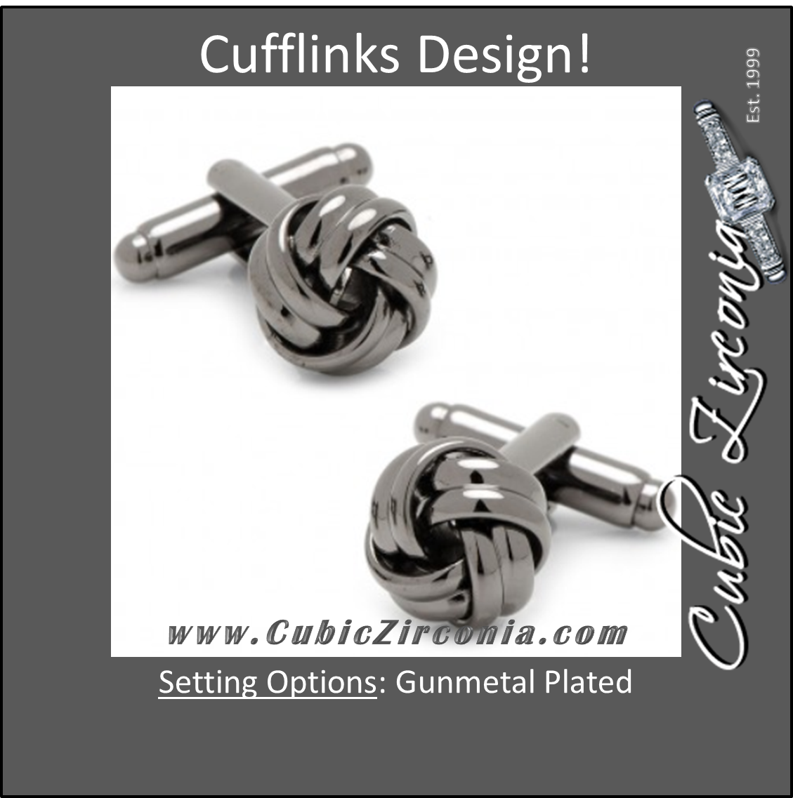 Men’s Cufflinks- Gunmetal Plated Knots