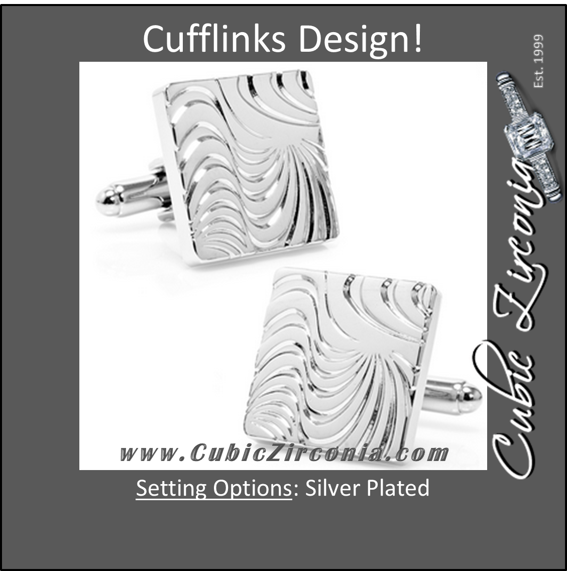 Men’s Cufflinks- Silver Plated Hypnotic Design