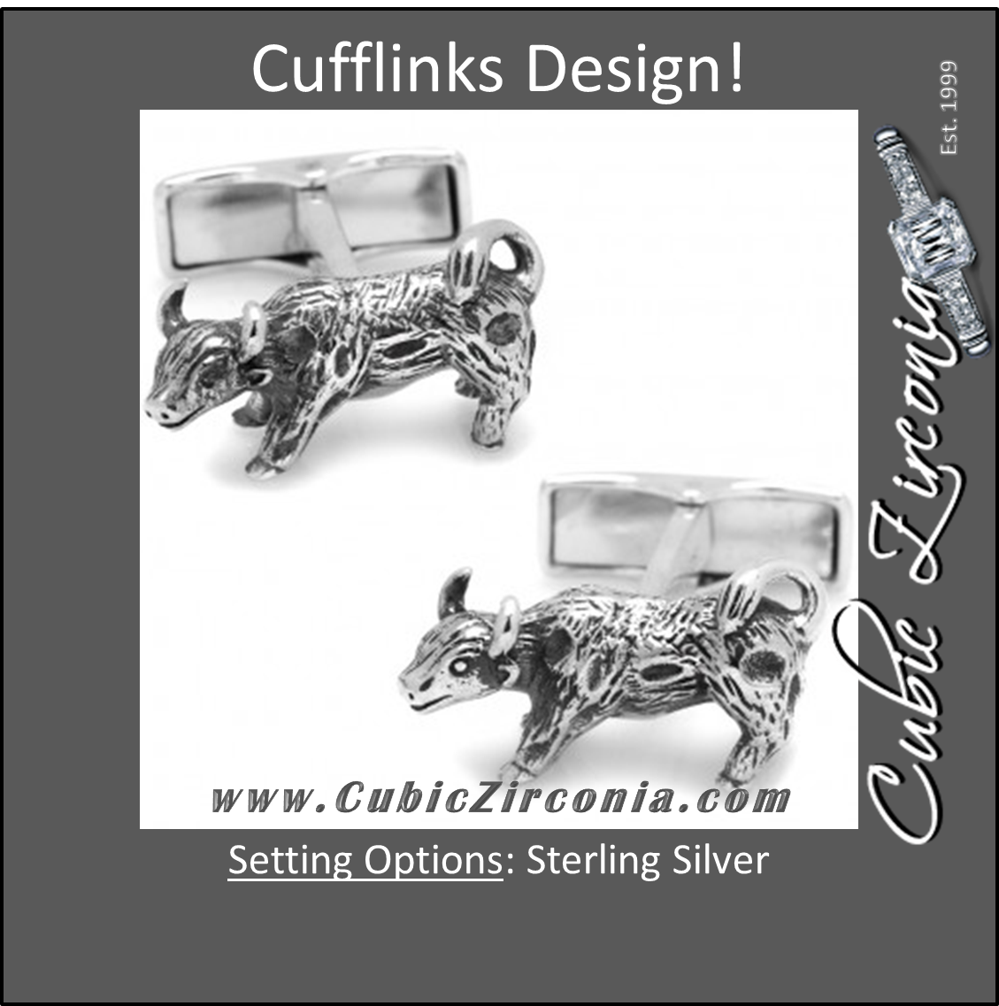 Men’s Cufflinks- Sterling Silver Bulls