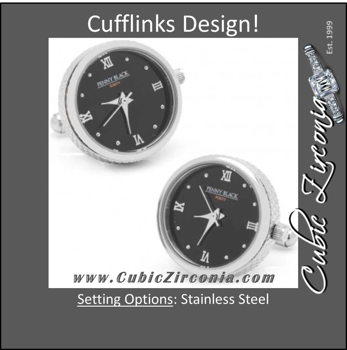 Men’s Cufflinks- Stainless Steel Functional Watch