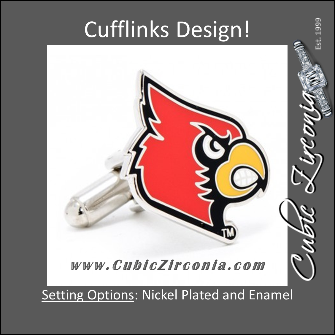 Men’s Cufflinks- University of Louisville Cardinals (Officially Licensed)