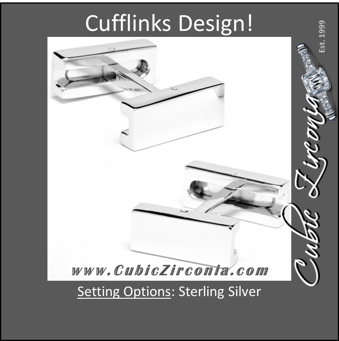 Men’s Cufflinks- Engravable Sterling Silver Flip Bars