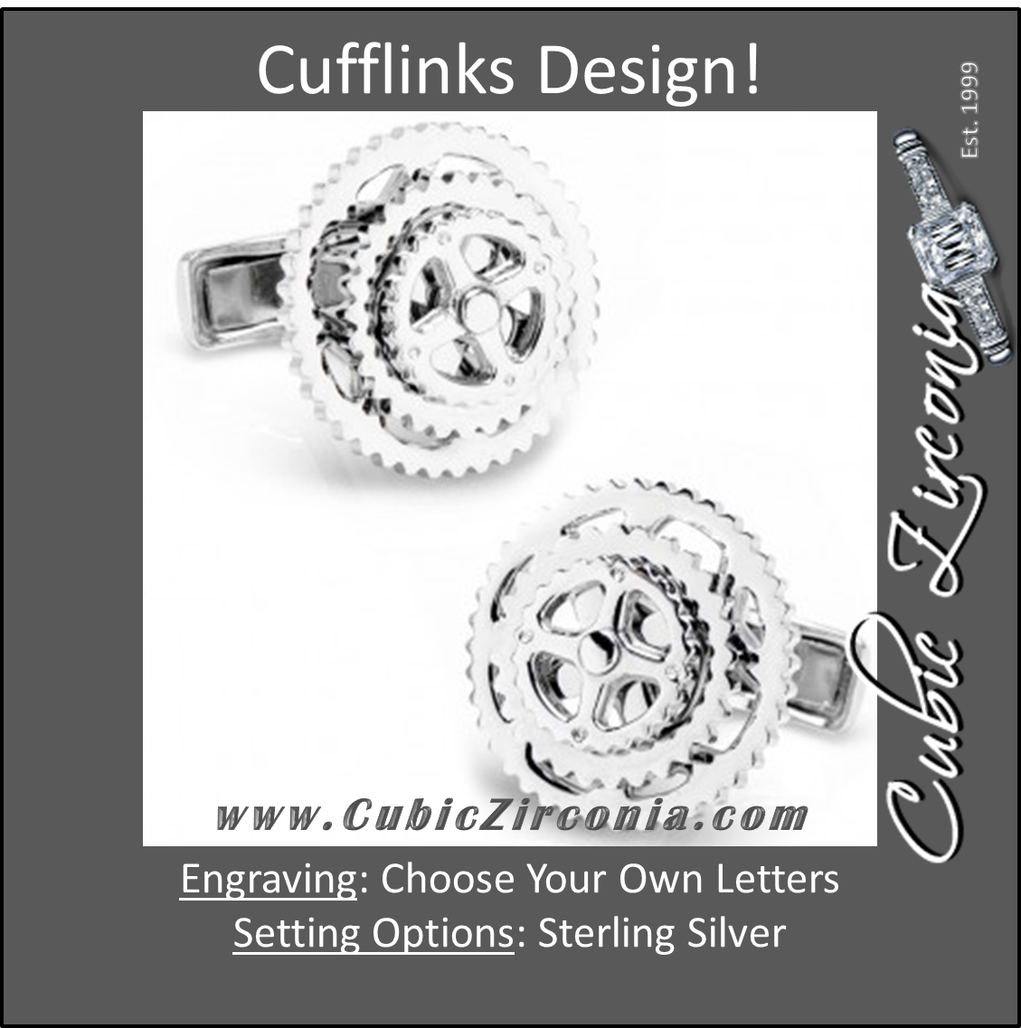 Men’s Cufflinks- Sterling Silver Cyclists Design