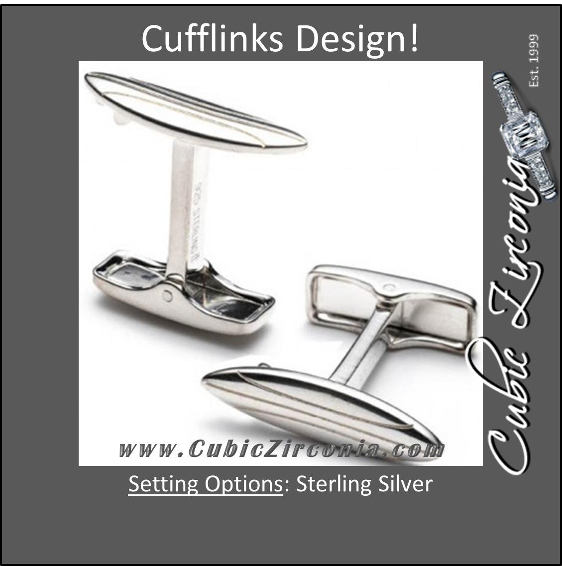 Men’s Cufflinks- Sterling Silver Surfboards