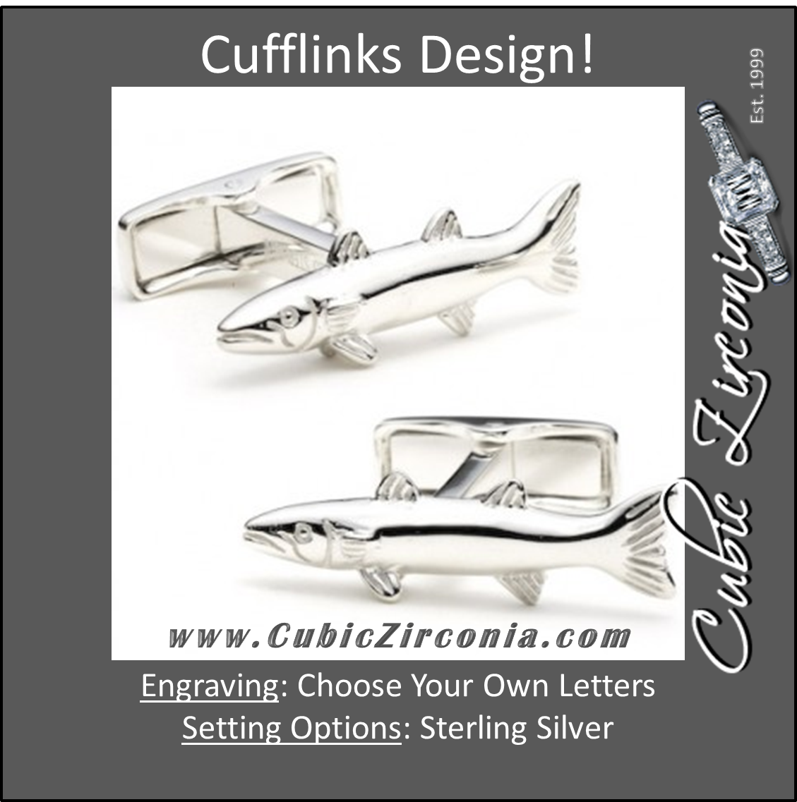 Men’s Cufflinks- Sterling Silver Barracudas