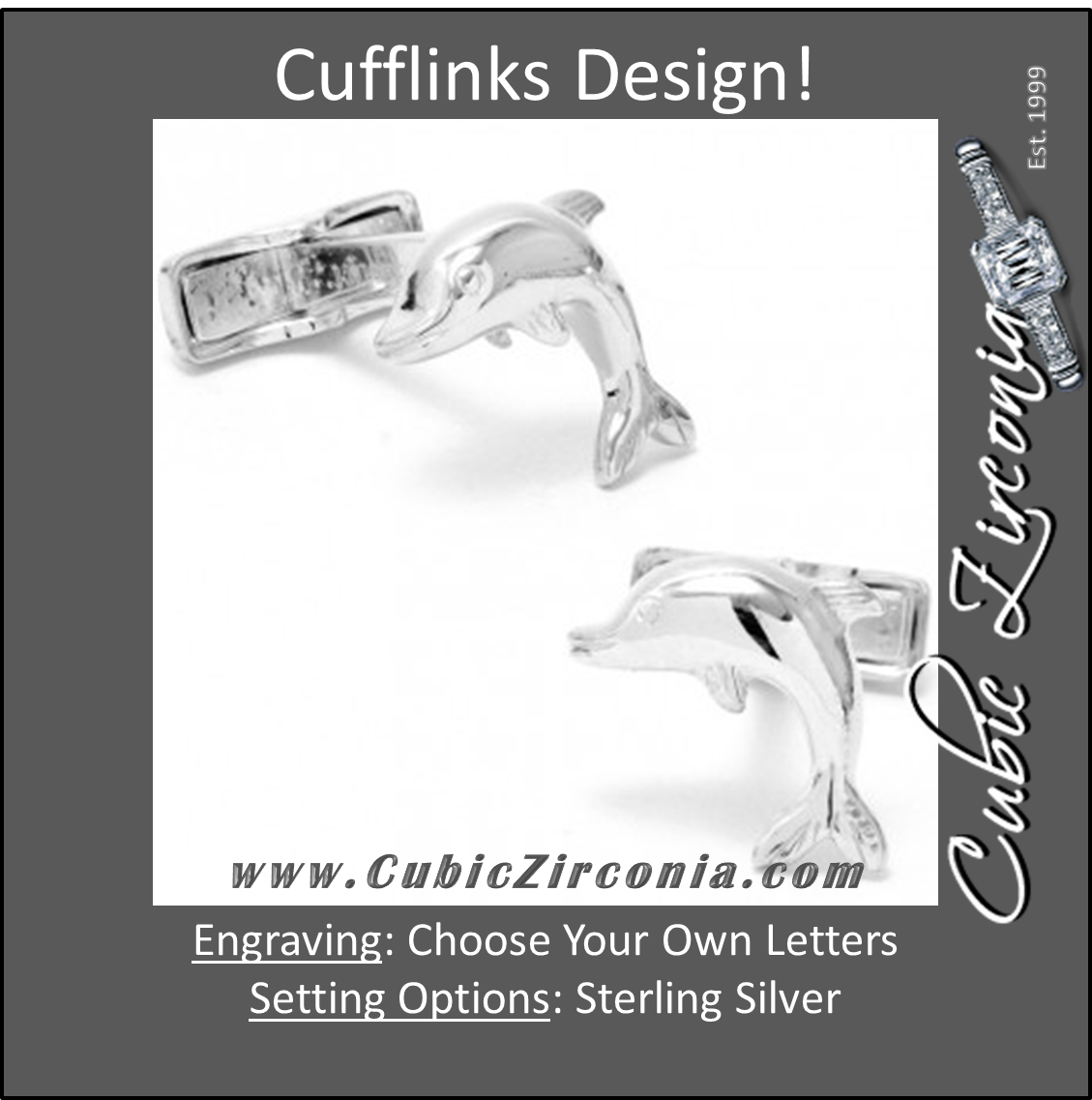Men’s Cufflinks- Sterling Silver Dolphins
