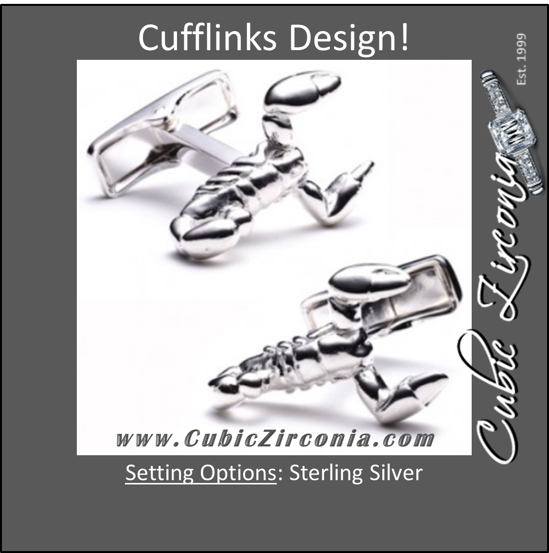 Men’s Cufflinks- Sterling Silver Scorpions