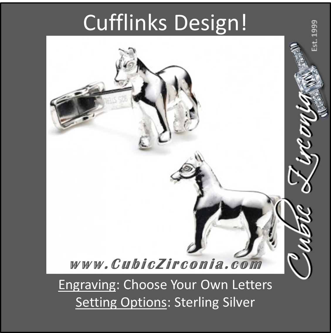 Men’s Cufflinks- Sterling Silver Horses
