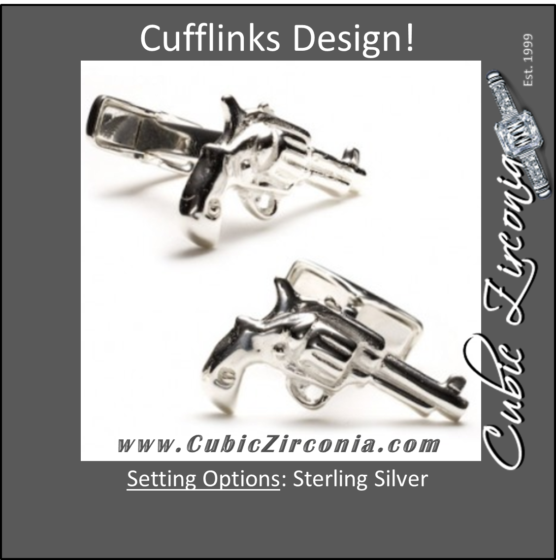 Men’s Cufflinks- Sterling Silver Revolvers