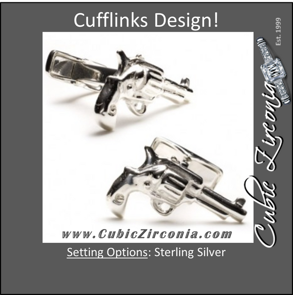 Men’s Cufflinks- Sterling Silver Revolvers