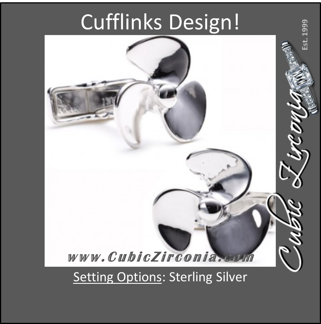 Men’s Cufflinks- Sterling Silver Yachtsman's Propellers