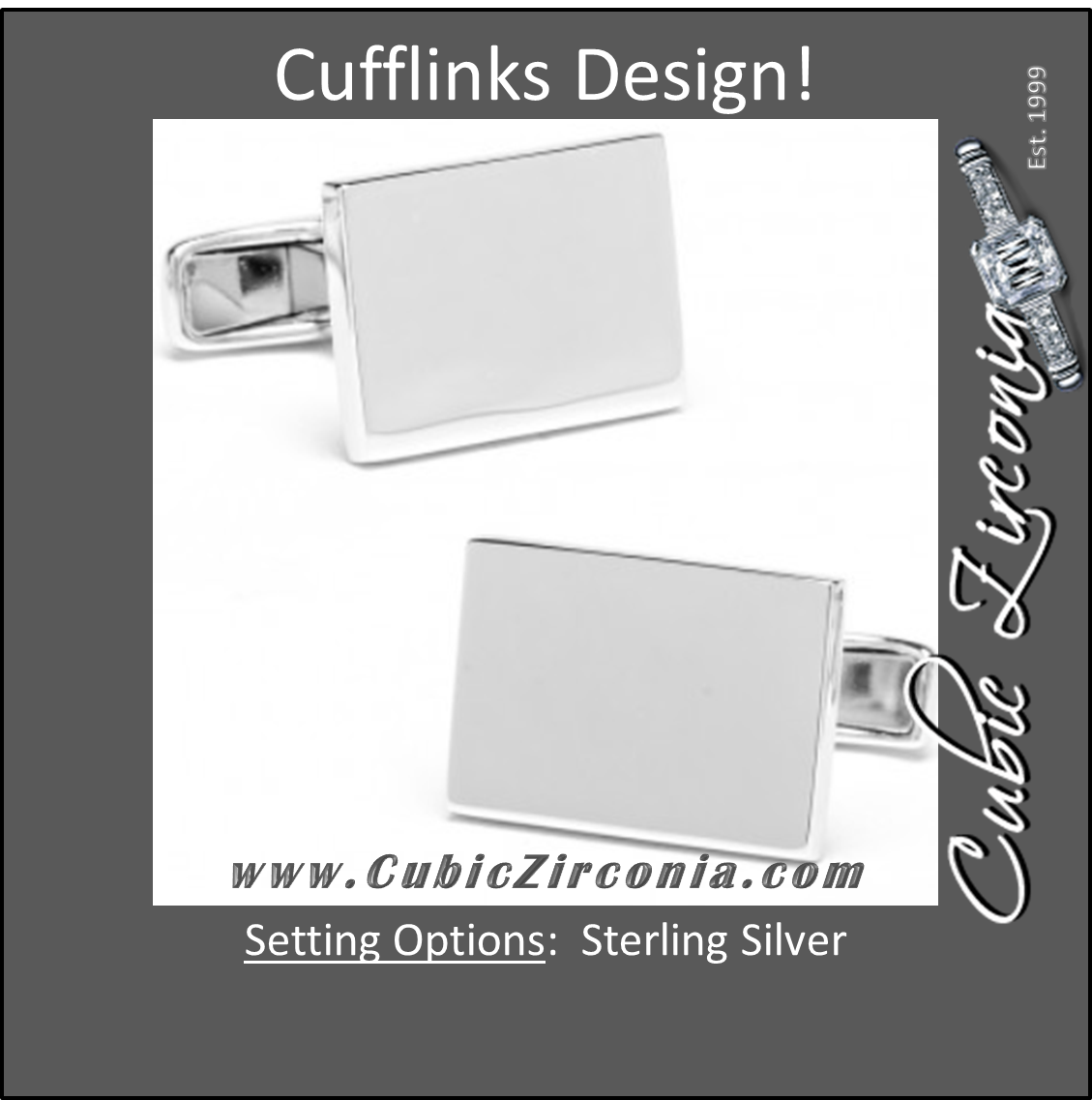 Men’s Cufflinks- Infinity Edge Smooth Rectangles