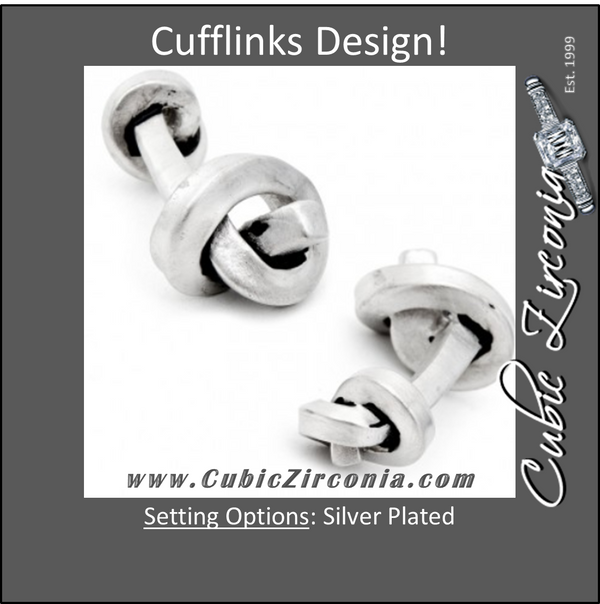 Men’s Cufflinks- Double-sided Antique Style Silver Plated Rail Knots