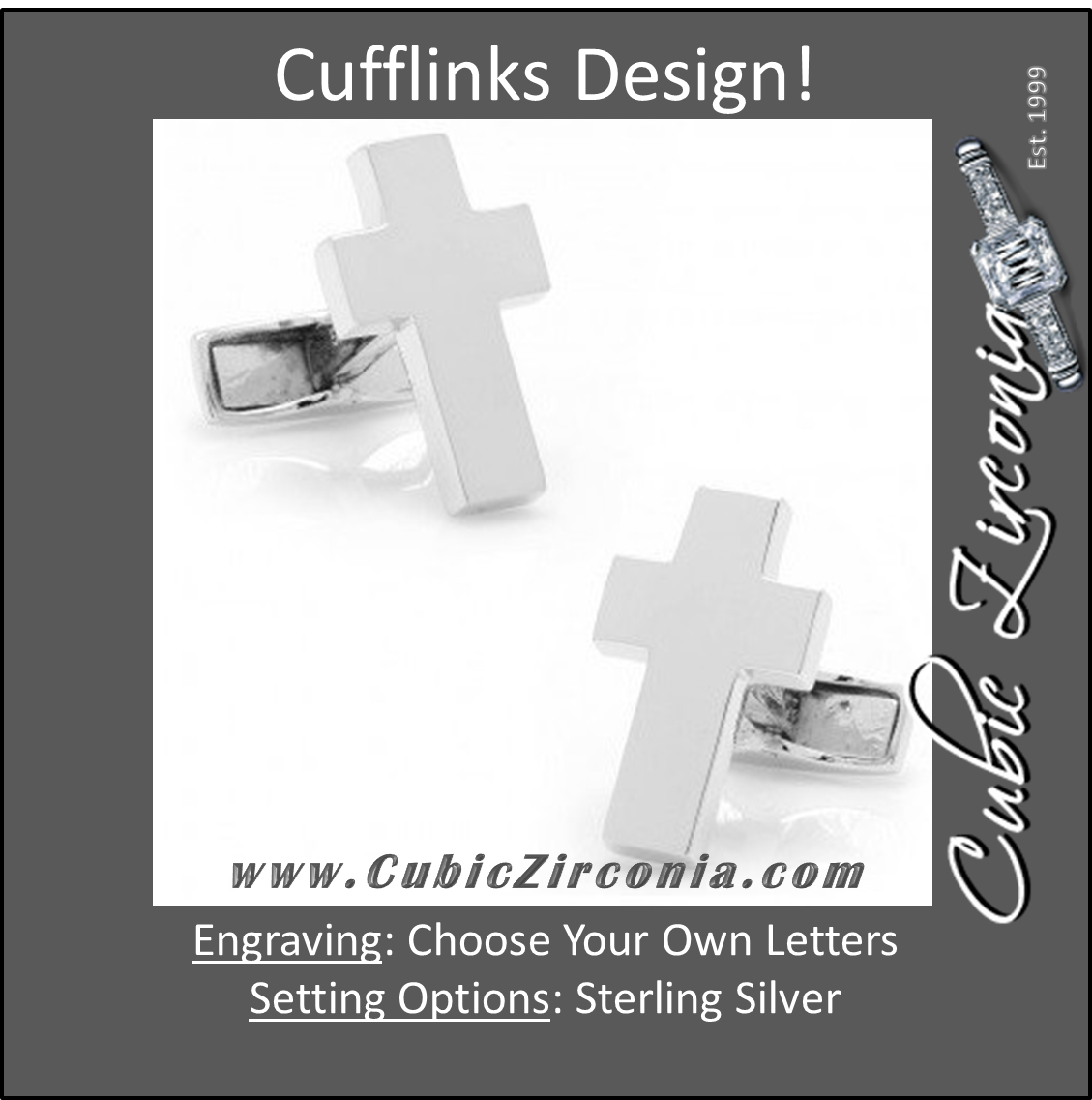 Men’s Cufflinks- Sterling Silver Cross