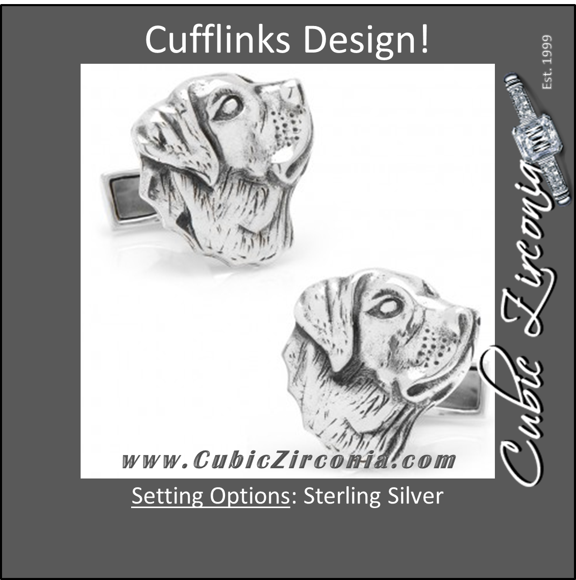 Men’s Cufflinks- Sterling Silver Labrador Dogs