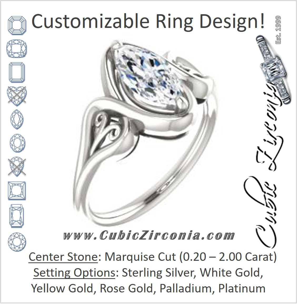 Cz marquise hot sale engagement ring