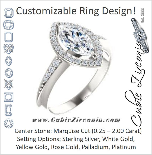 Cubic Zirconia Engagement Ring- The Maxine (Customizable Marquise Cut)