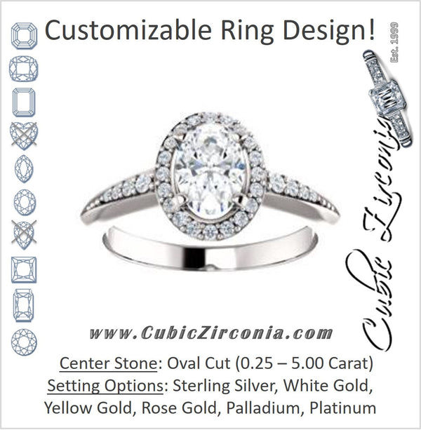 Cubic Zirconia Engagement Ring- The Maxine (Customizable Oval Cut)