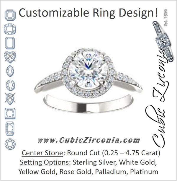 Cubic Zirconia Engagement Ring- The Maxine (Customizable Round Cut)