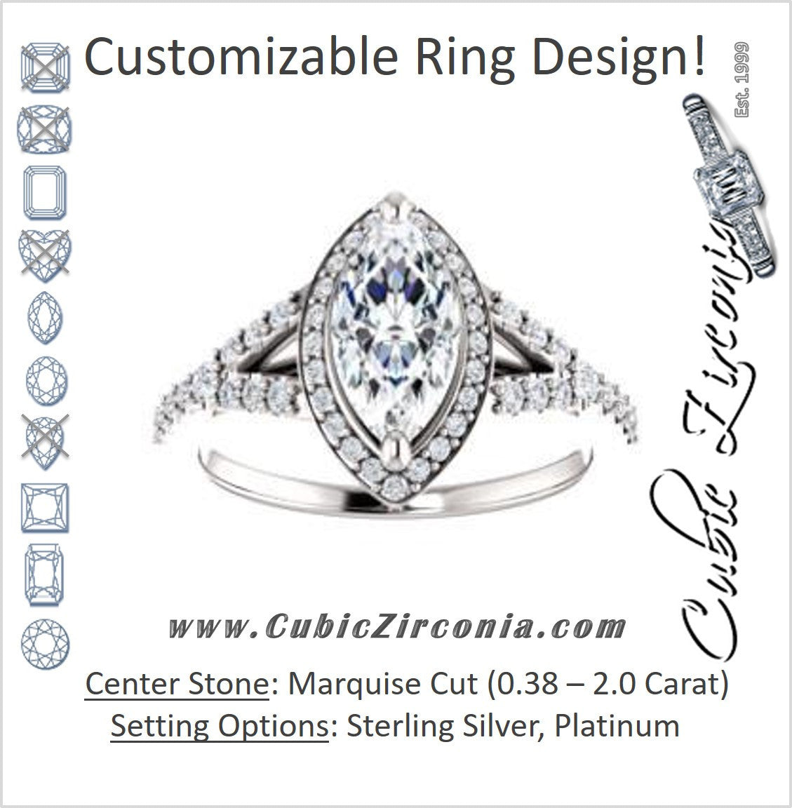 Floral platinum ring with marquise cut diamonds | Jon Dibben