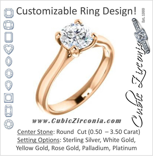 Cubic Zirconia Engagement Ring- The Noemie Jade (Customizable Cathedral-set Round Cut Solitaire)