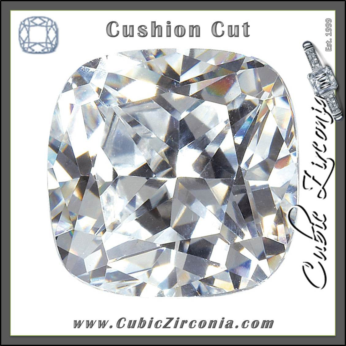 Cushion Cut Cubic Zirconia Loose Stones 5A Quality