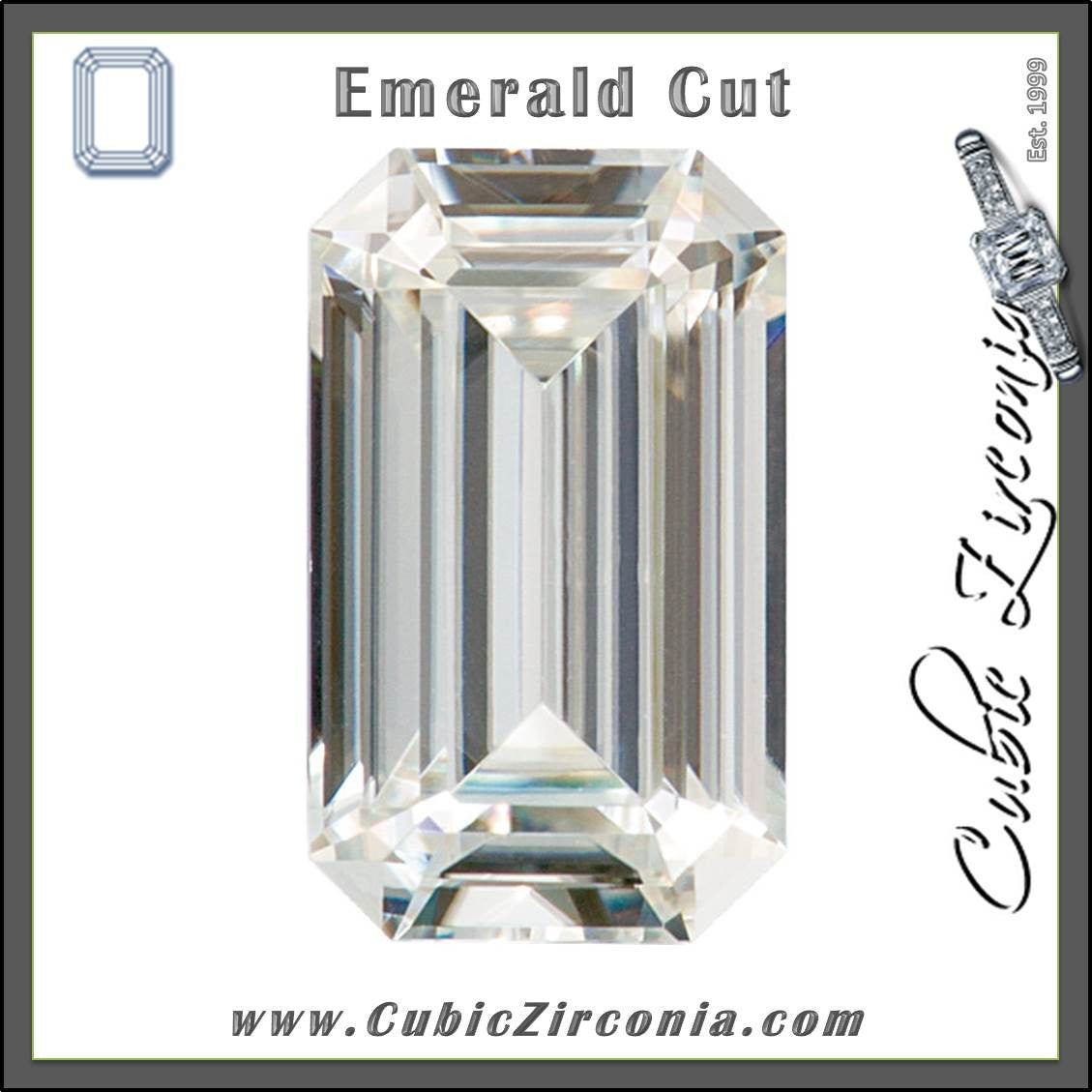 Emerald Cut Cubic Zirconia Loose Stones 5A Quality