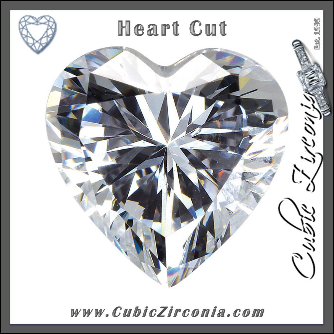 Heart Cut Cubic Zirconia Loose Stones 5A Quality
