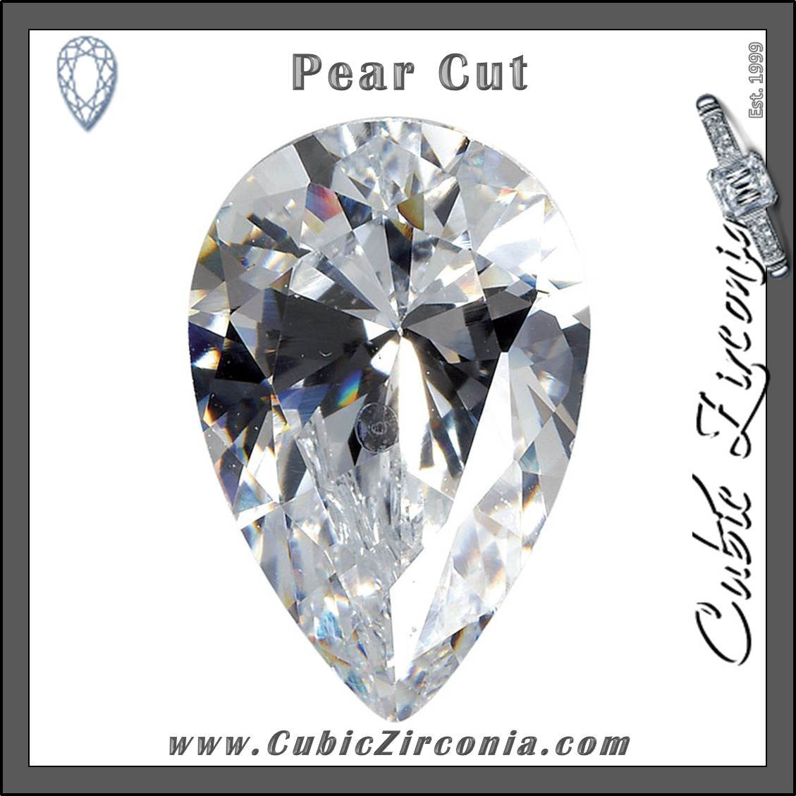 Pear Cut Cubic Zirconia Loose Stones 5A Quality