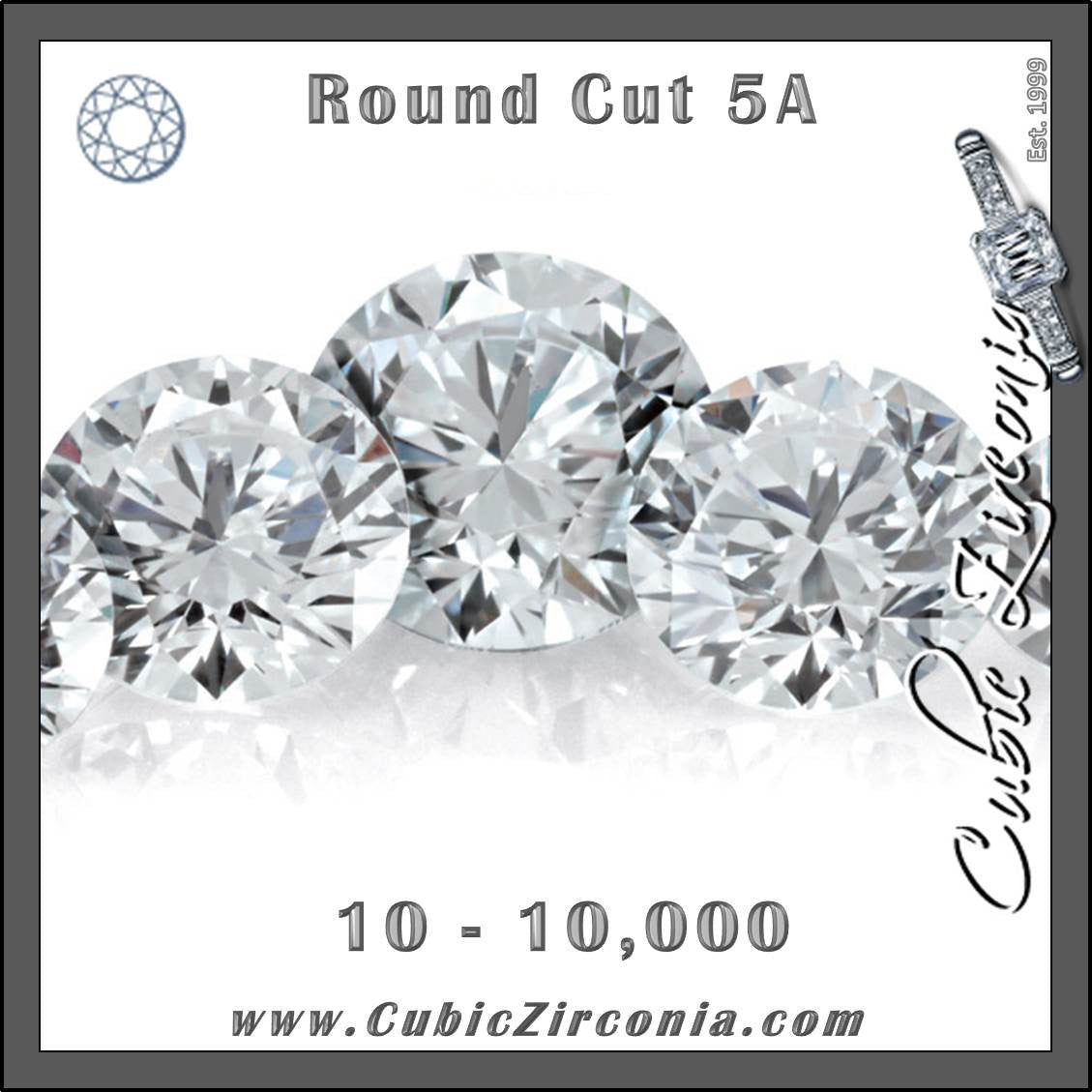 Wholesale 5A White/Clear Round Cut Melee/Accent Stones (Boutique Packages 10-10,000 units)