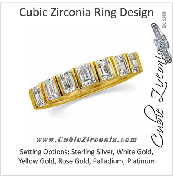 Cubic Zirconia Anniversary Ring Band, Style 120-321 (1.4 TCW Channel Set Emerald-Cut)